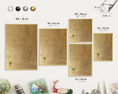 Tableau pour aimants cadre doré Texture jaune