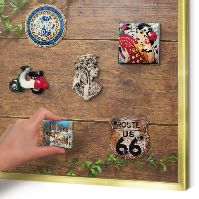 Tableau pour aimants cadre doré Nature du bois