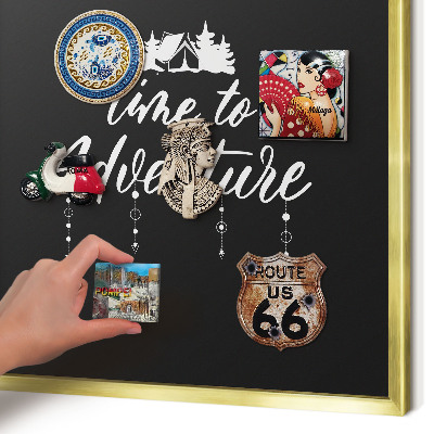 Tableau pour aimants cadre doré L'aventure vous attend