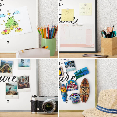 Tableau magnétique avec cadre de couleur dorée Aventure en montagne
