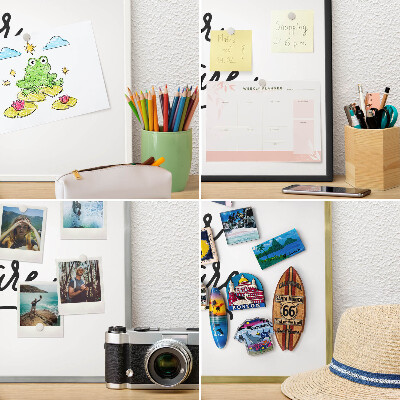 Tableau magnétique avec cadre de couleur dorée Aventure en montagne
