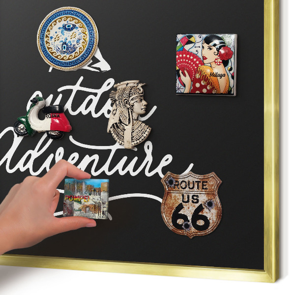 Tableau pour aimants cadre doré Aventure en plein air