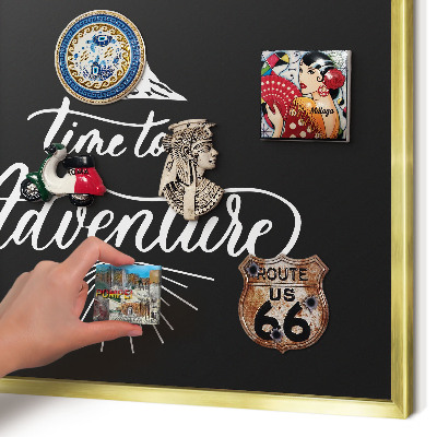 Tableau pour aimants cadre doré L'aventure