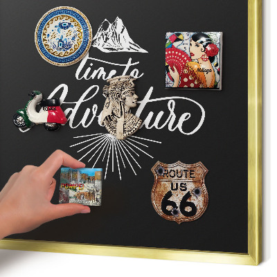 Tableau pour aimants cadre doré L'aventure