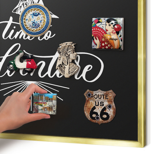 Tableau pour aimants cadre doré L'aventure