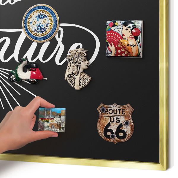 Tableau pour aimants cadre doré L'aventure