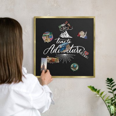Tableau pour aimants cadre doré L'aventure