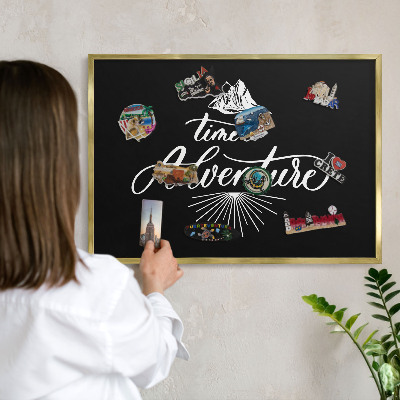 Tableau pour aimants cadre doré L'aventure