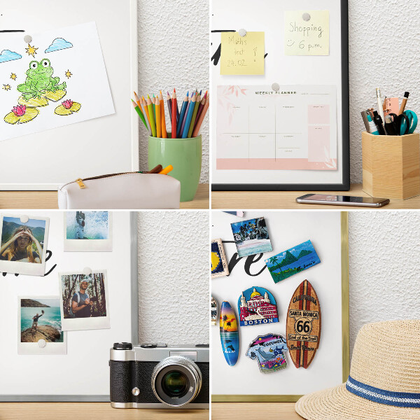Tableau magnétique avec cadre de couleur dorée Thème aventure