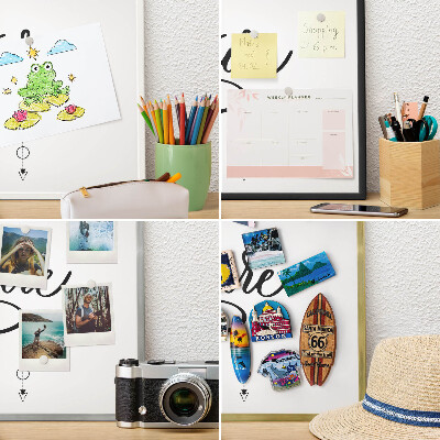 Tableau magnétique avec cadre de couleur dorée Aventure typographique