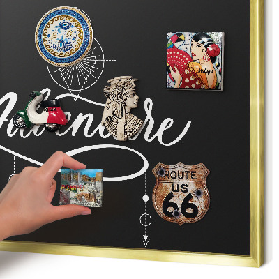 Tableau pour aimants cadre doré Inspiration de voyage
