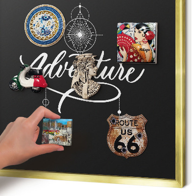 Tableau pour aimants cadre doré Inspiration de voyage