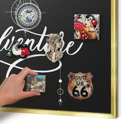 Tableau pour aimants cadre doré Inspiration de voyage
