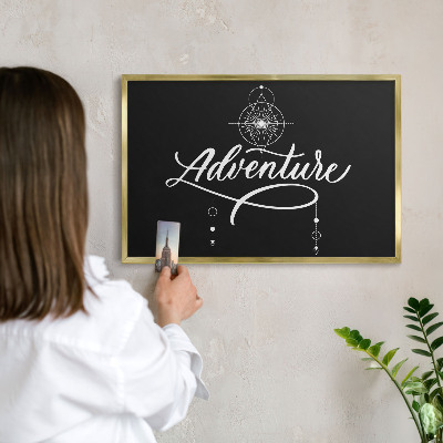 Tableau pour aimants cadre doré Inspiration de voyage