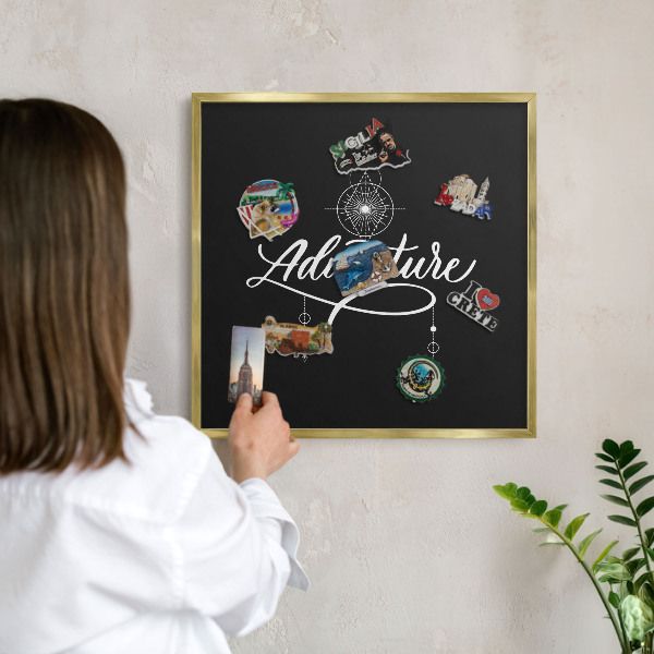 Tableau pour aimants cadre doré Inspiration de voyage