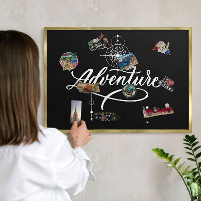 Tableau pour aimants cadre doré Inspiration de voyage