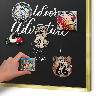 Tableau pour aimants cadre doré Aventure en plein air