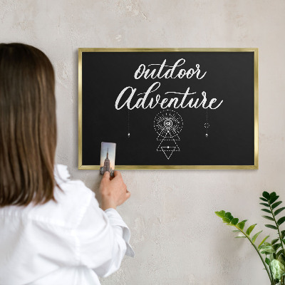 Tableau pour aimants cadre doré Aventure en plein air
