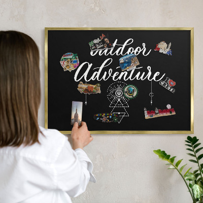 Tableau pour aimants cadre doré Aventure en plein air