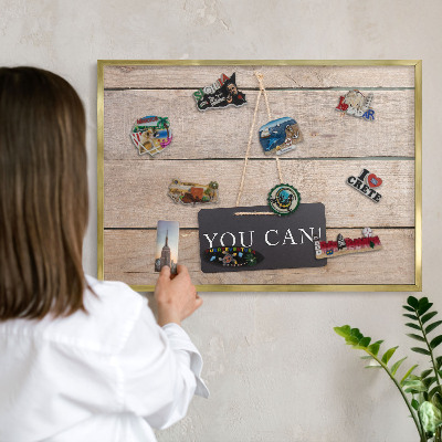 Tableau magnétique avec cadre de couleur dorée De la motivation au quotidien