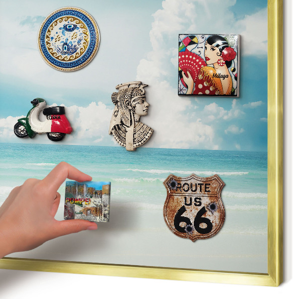 Tableau pour aimants cadre doré Harmonie maritime