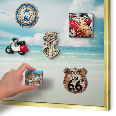 Tableau pour aimants cadre doré Harmonie maritime