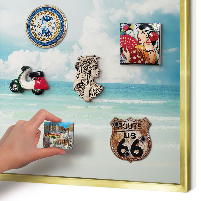Tableau pour aimants cadre doré Harmonie maritime