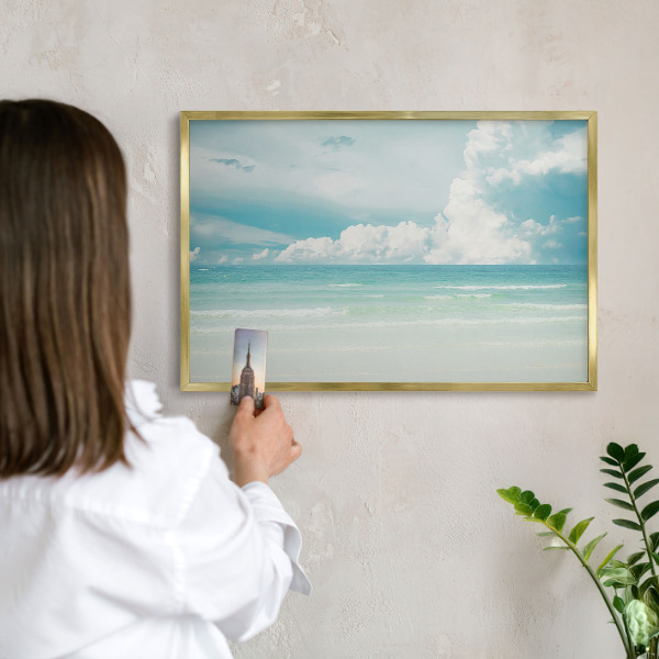 Tableau pour aimants cadre doré Harmonie maritime