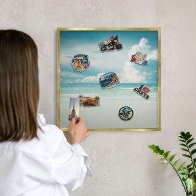 Tableau pour aimants cadre doré Harmonie maritime