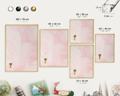 Tableau pour aimants cadre doré Rose délicat