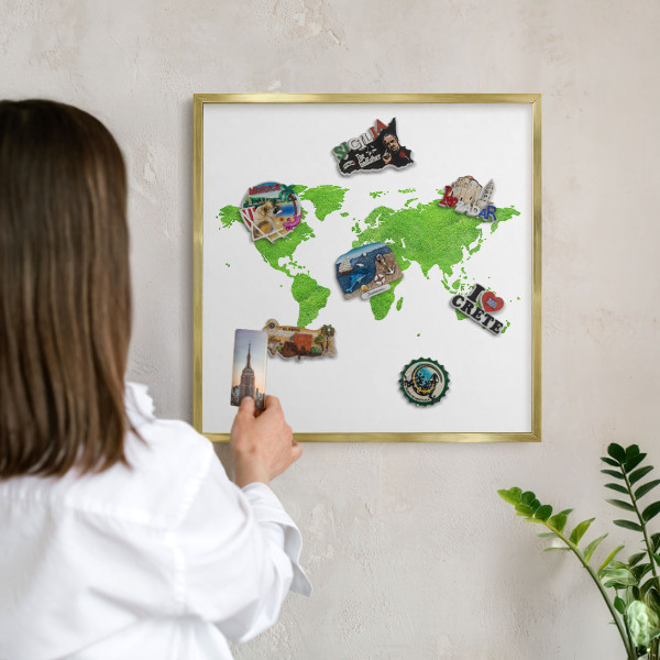 Tableau magnétique avec cadre de couleur dorée Carte verte