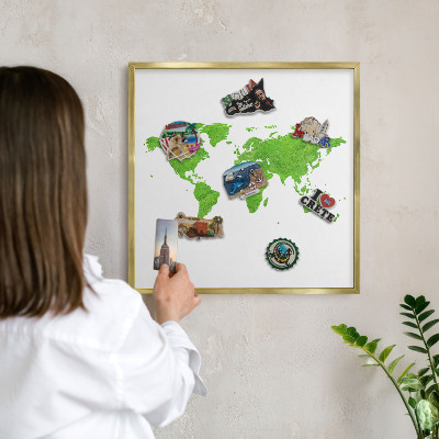 Tableau magnétique avec cadre de couleur dorée Carte verte