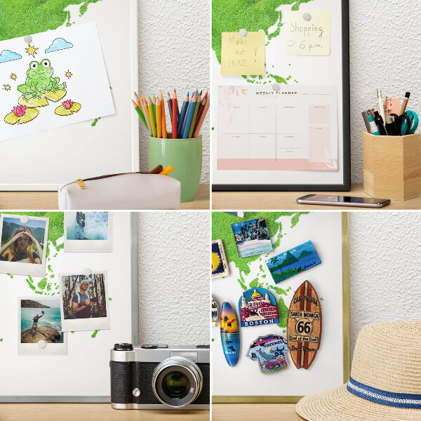 Tableau magnétique avec cadre de couleur dorée Carte verte