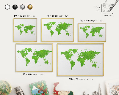 Tableau magnétique avec cadre de couleur dorée Carte verte