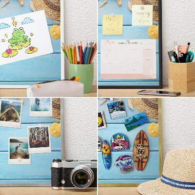 Tableau magnétique avec cadre de couleur dorée Ambiance plage
