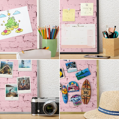 Tableau pour aimants cadre doré Brique rose