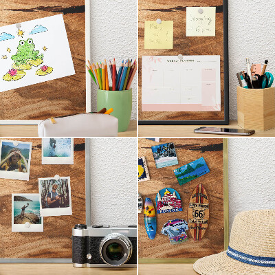 Tableau magnétique avec cadre de couleur dorée Bois naturel