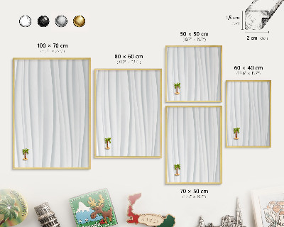 Tableau pour aimants cadre doré Vagues blanches