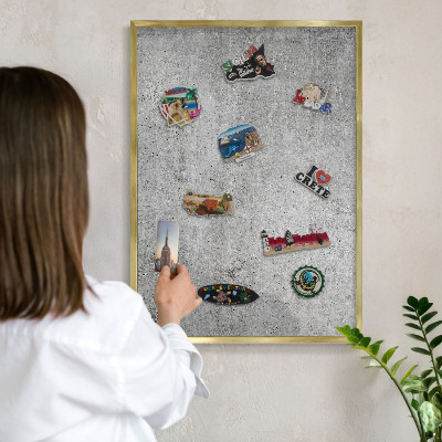 Tableau pour aimants cadre doré Modèle concret