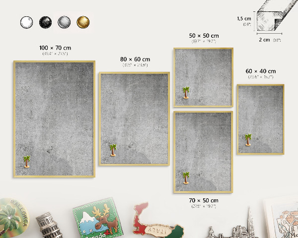 Tableau pour aimants cadre doré Modèle concret