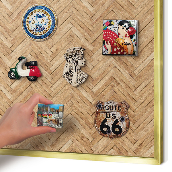 Tableau magnétique avec cadre de couleur dorée Motif à chevrons