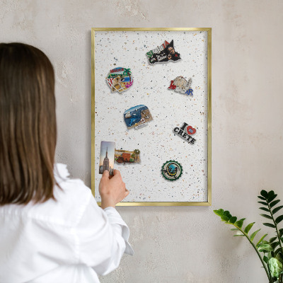 Tableau pour aimants cadre doré Motif terrazzo