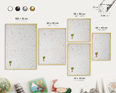 Tableau pour aimants cadre doré Motif terrazzo