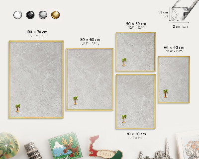 Tableau pour aimants cadre doré Marbre gris