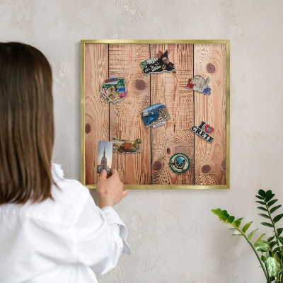 Tableau pour aimants cadre doré Planches de bois