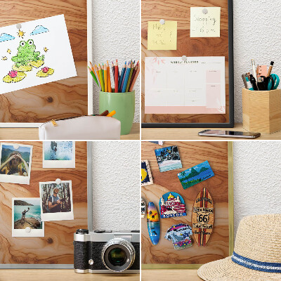 Tableau magnétique avec cadre de couleur dorée Texture bois