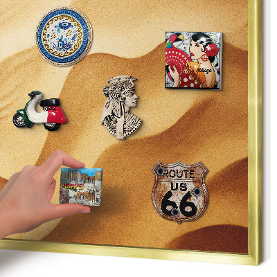 Tableau pour aimants cadre doré Vagues de sable
