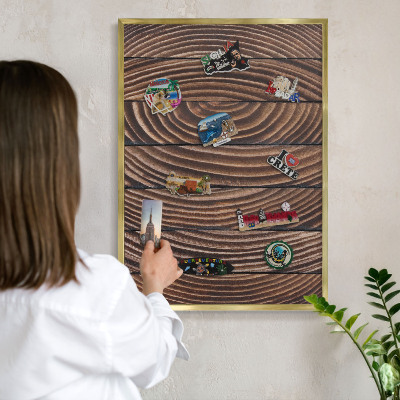 Tableau pour aimants cadre doré Structure en bois