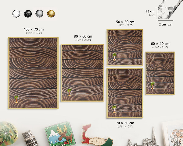 Tableau pour aimants cadre doré Structure en bois