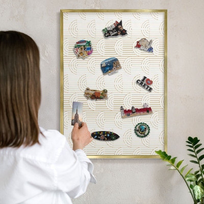 Tableau magnétique avec cadre de couleur dorée Arches artistiques
